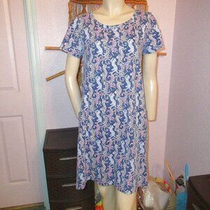 Lilly Pulitzer Cody T-Shirt Dress Size M Pockets Pima Cotton Oyster Bay Catwalk